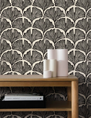 Pluma Peel + Stick Wallpaper : Mustard