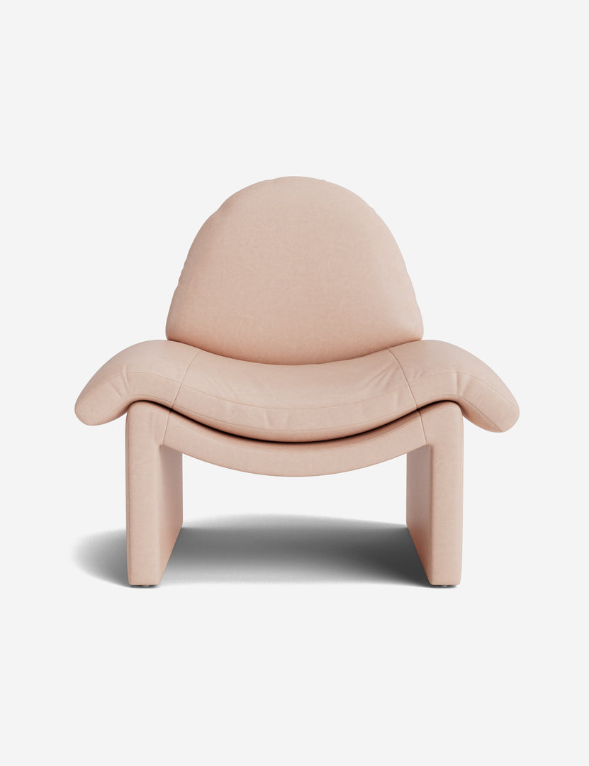 #color::blush-leather | Nolina relaxed open profile leather accent chair by Carly Cushnie.