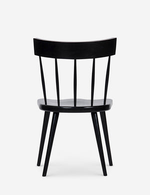 Rear view of the Neema black mahogany dining chair