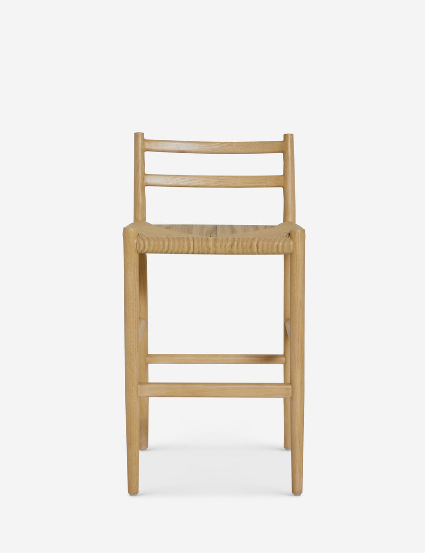 #color::natural-oak | Nicholson slim natural oak wood frame and woven seat counter stool.