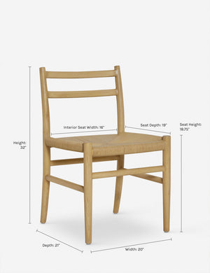 Dimensions on the Nicholson Dining Chair