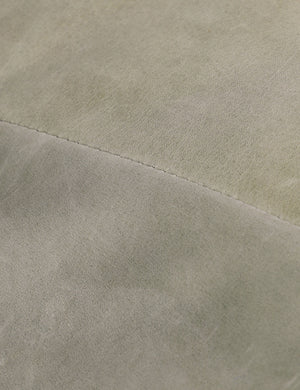 Close up of the leather of the Nolina relaxed open profile leather accent chair by Carly Cushnie.