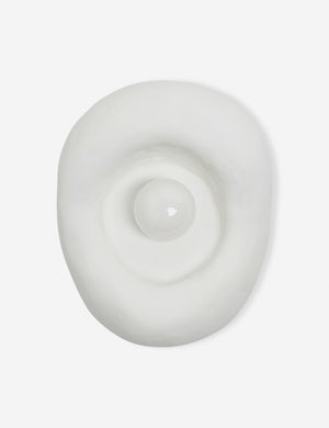 Odette round matte white sculptural wall sconce