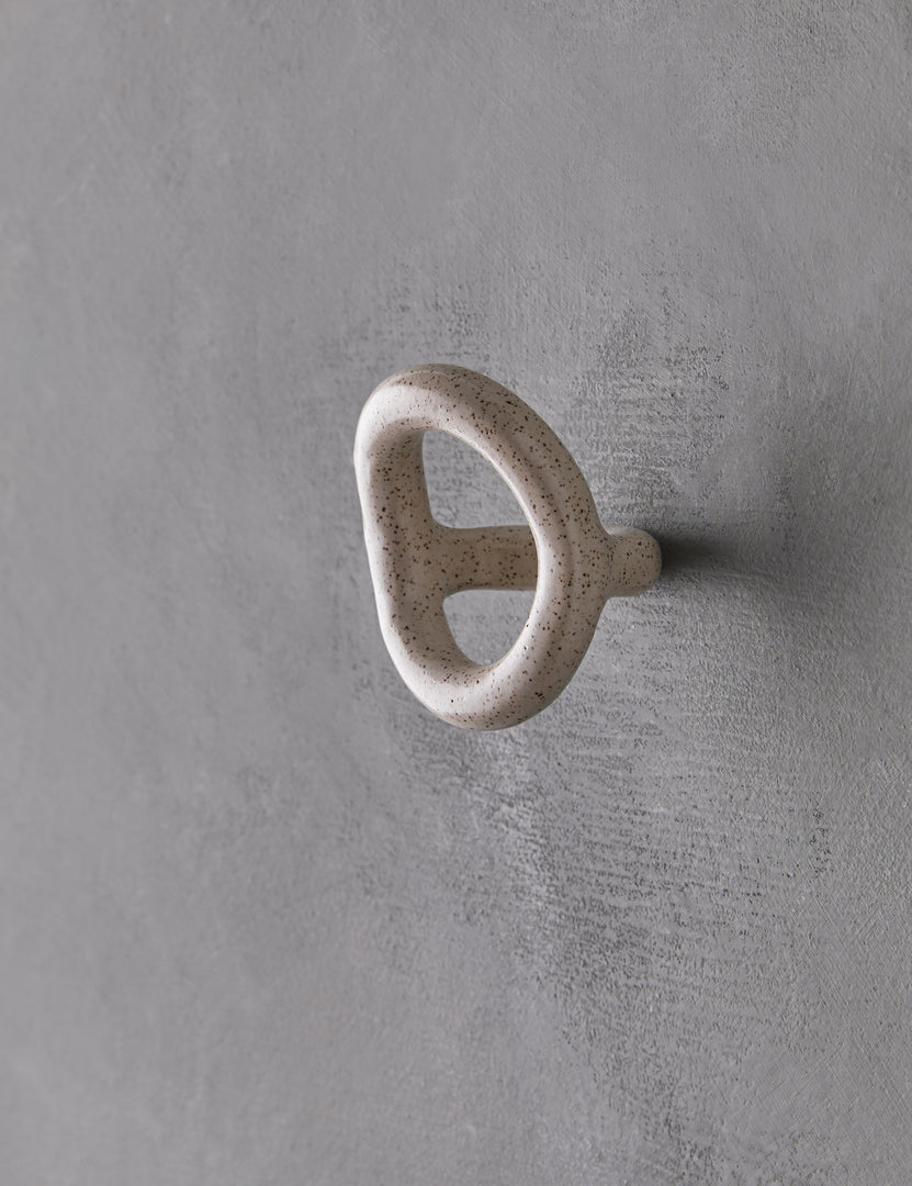 #color::white-speckled | Angled view of the olo white speckled wall hook