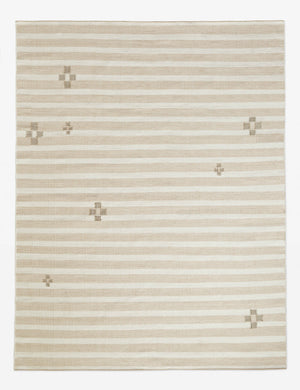 Orion handwoven neutral striped outdoor rug by Sarah Sherman Samuel.
