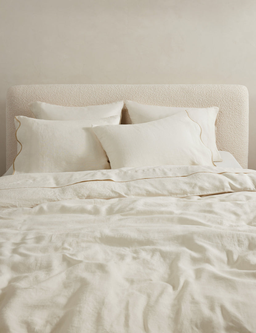 #color::cream #size::full-queen #size::king-cal-king #type::duvet-cover #type::duvet-set | Essie soft, breathable hemp duvet cover in cream