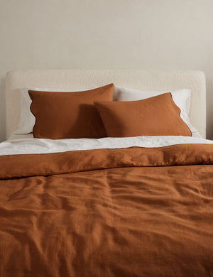Essie soft, breathable hemp duvet cover in rust umber