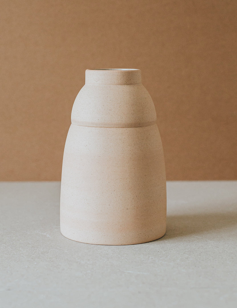 #color::natural | Chubby beehive wide mouth ceramic Vase by Al Centro Ceramica