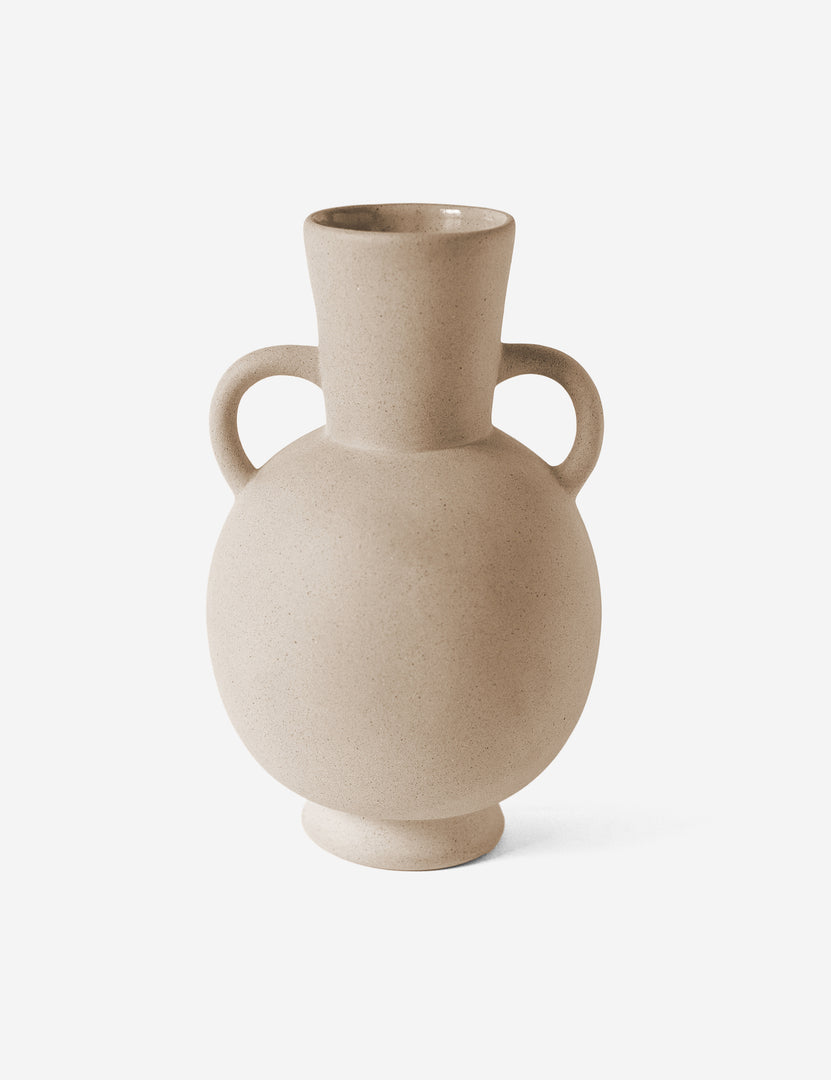 #color::natural | Tyrenno modern ceramic double handle Vase by Al Centro Ceramica