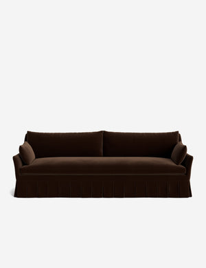 Open Box: Portola Pleated Sofa, Mahogany Classic Velvet 96