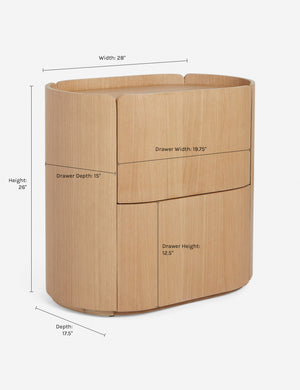 Dimensions on the Raphael Nightstand