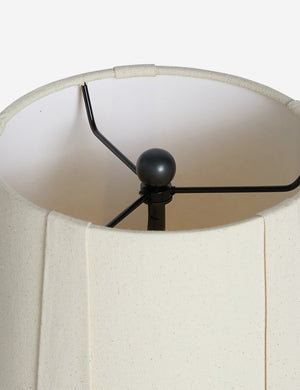 Close up of the shade of the Rhodes sculptural ceramic floor lamp.