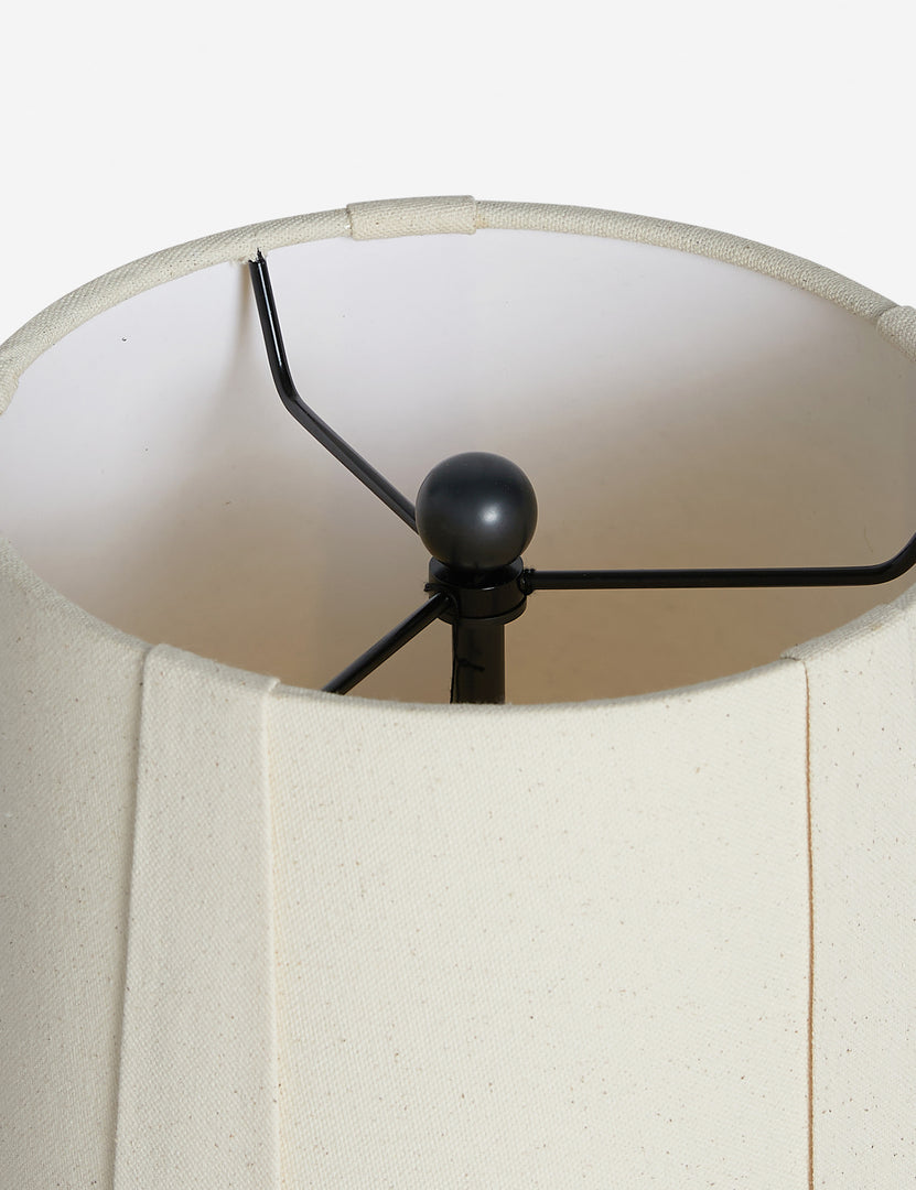 #color::rose | Close up of the shade of the Rhodes sculptural ceramic floor lamp.