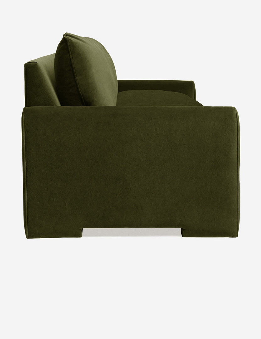 #color::loden-velvet #size::103-W | Side of the Rupert Loden Gray Velvet sofa