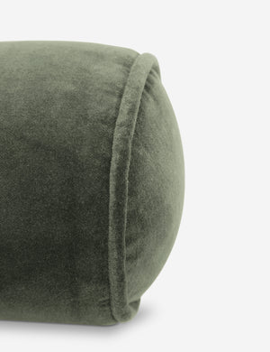 Sabine moss green velvet cylindrical bolster pillow