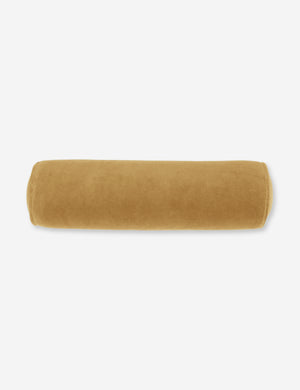 Sabine mustard yellow velvet cylindrical bolster