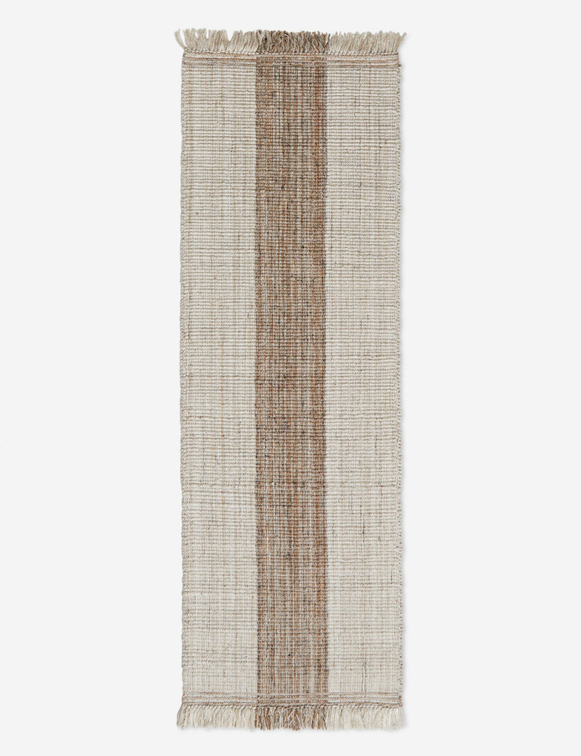 #size::2-6--x-8--runner | Sabriel handwoven large-scale striped fringed outdoor runner rug.