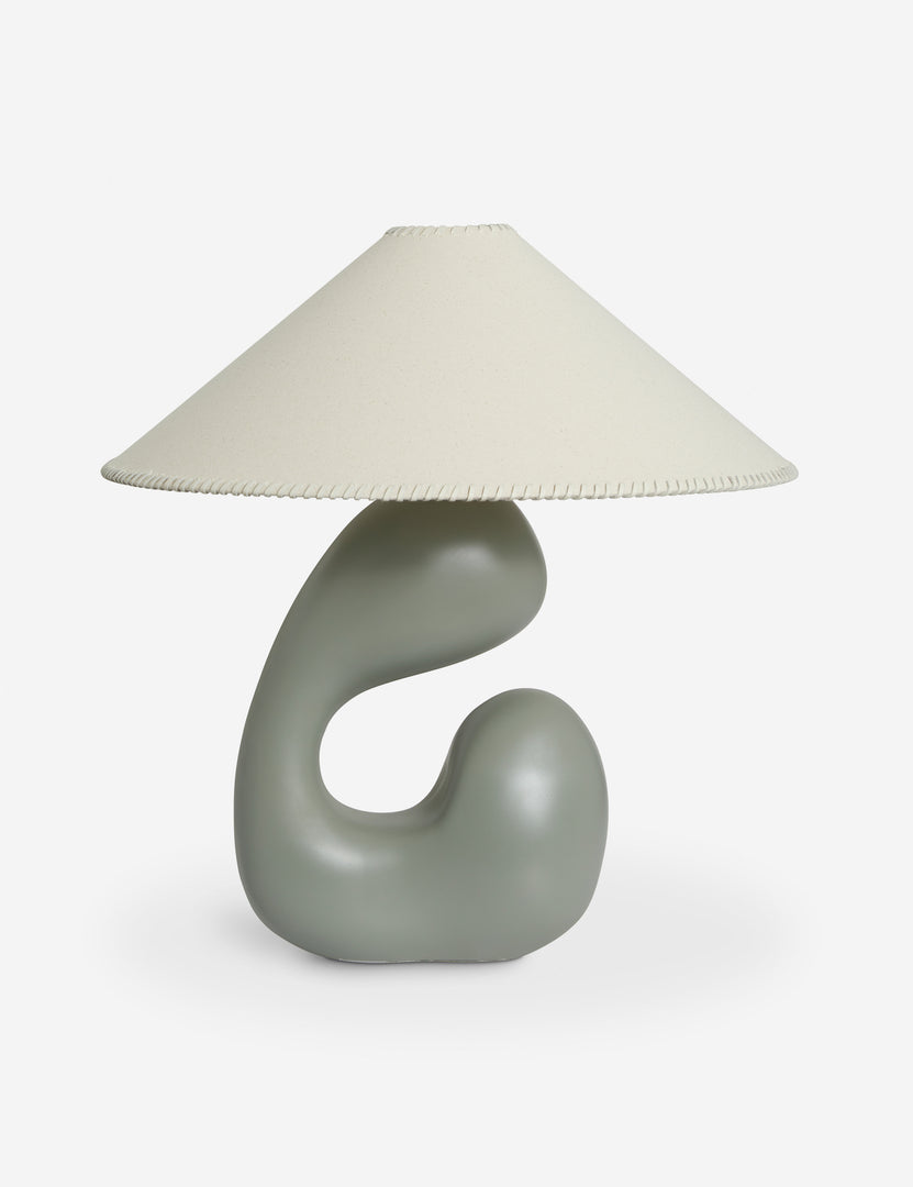 #color::sage | Saguaro Sculptural Ceramic Table Lamp by Elan Byrd.