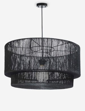 Sayan black jute-wrapped pendant light