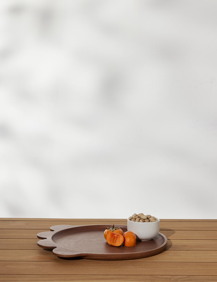 #color::walnut | Scallop walnut wood serving tray by Sarah Sherman Samuel
