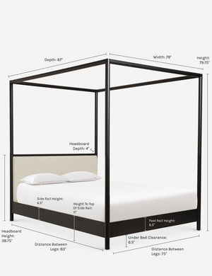 Dimensions on the Simonette King Canopy Bed