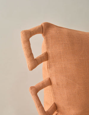Close up of the Sofia modern linen throw pillow.
