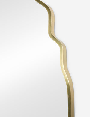 Close up of the frame of the Sorcha organic-shaped full length mirror.