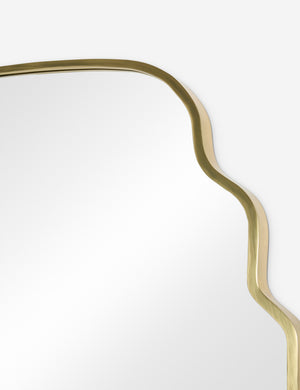 Close up of the frame of the Sorcha organic-shaped full length mirror.