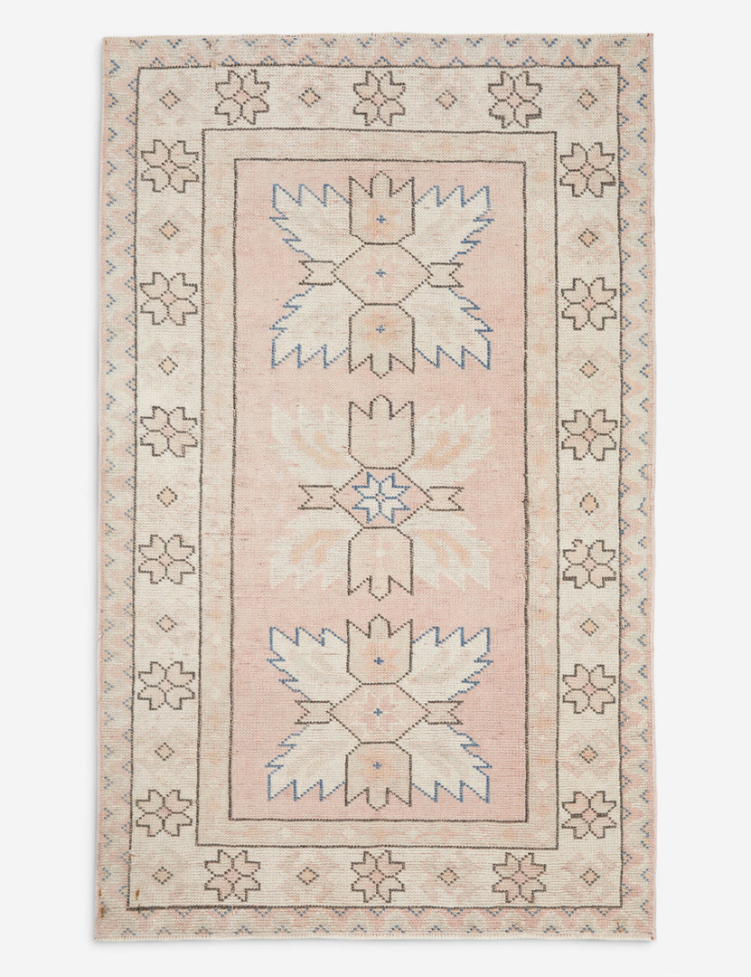 Vintage Turkish Hand-Knotted Wool Rug No. 259, 3' x 4'7"