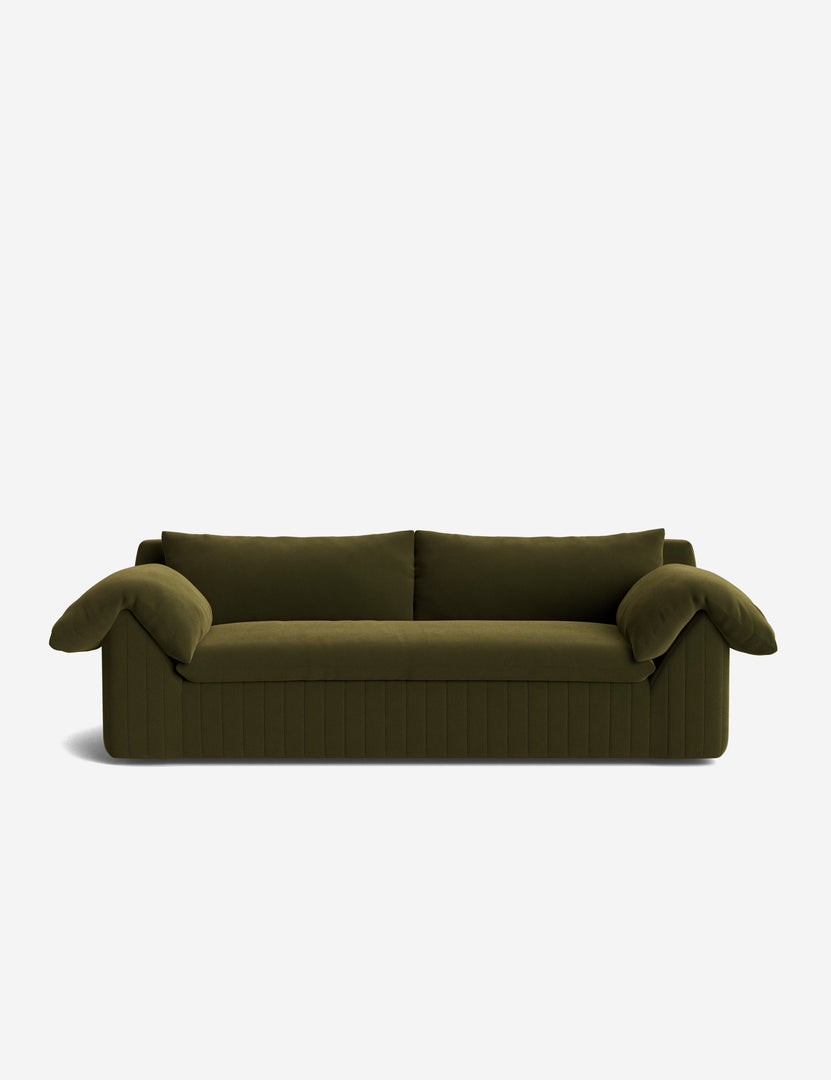 #color::loden-porto-velvet #size::97.5-w | Yucca relaxed profile wide arm sofa by Carly Cushnie.