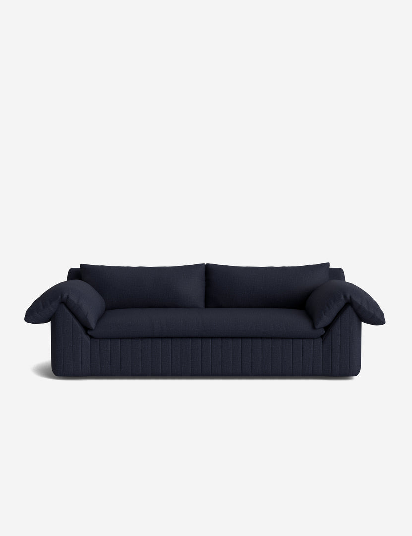 #color::navy-performance-linen #size::97.5-w | Yucca relaxed profile wide arm sofa by Carly Cushnie.
