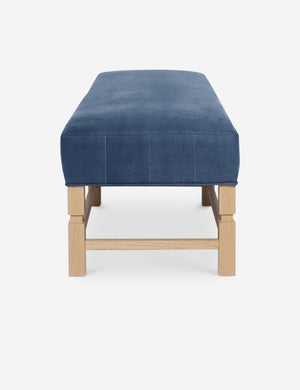 Side of the Ambleside Harbor blue velvet bench