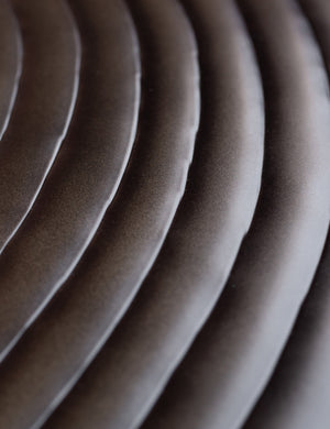 Close up of the repousse ringed detail on the Hosanna Round Coffee Table