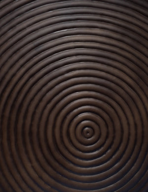 The repousse ringed detail on the Hosanna Round Coffee Table