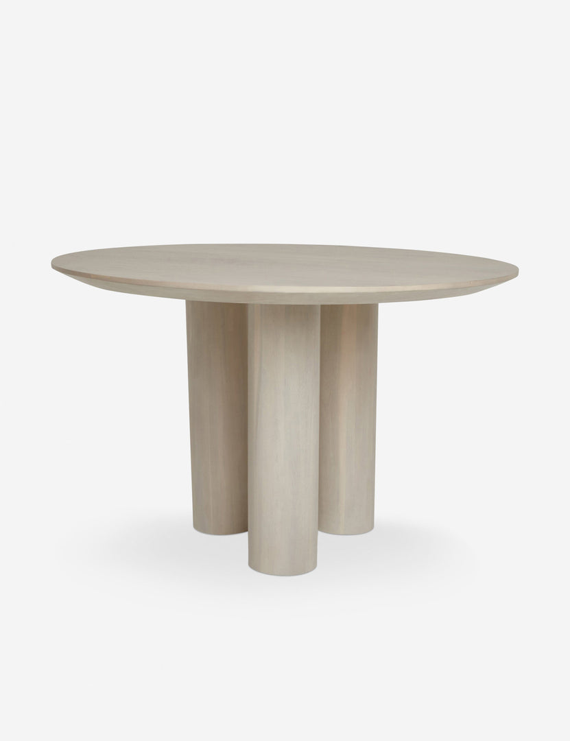 #color::whitewash | Mojave White Wooden Round Dining Table