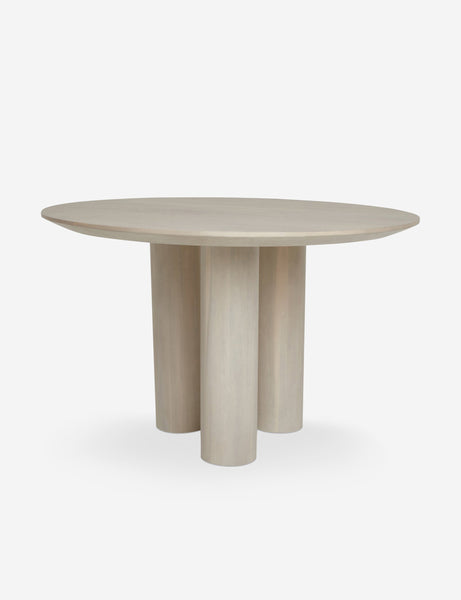 #color::whitewash | Mojave White Wooden Round Dining Table