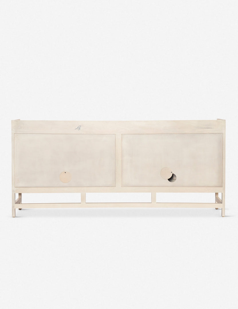 #color::natural | Rear view of the Philene natural mango wood sideboard with cane doors