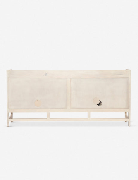 #color::natural | Rear view of the Philene natural mango wood sideboard with cane doors