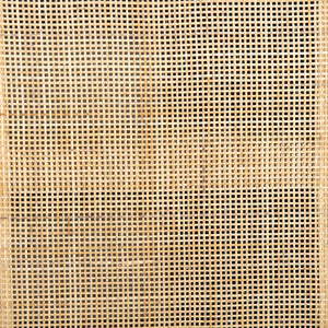 Detailed view of the woven cane on the doors of the Philene natural mango wood sideboard