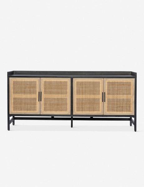 #color::black | Philene black mango wood sideboard with cane doors