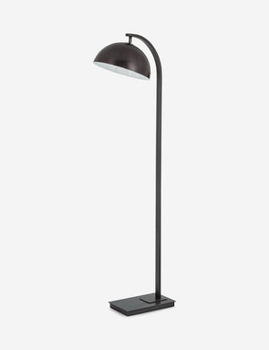 Angled view of the Otto oil rubbed bronze arched floor lamp by Regina Andrew