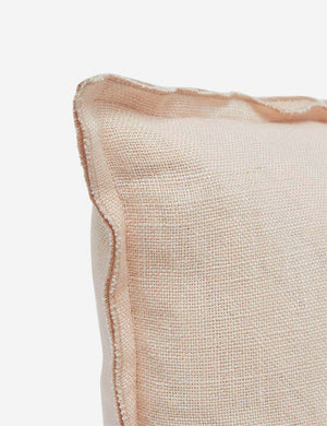 Corner of the arlo Blush pink square pillow