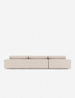 Back of the Mackenzie ivory linen left-facing sectional sofa