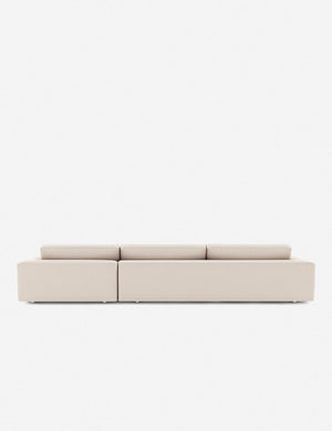 Back of the Mackenzie ivory linen right-facing sectional sofa