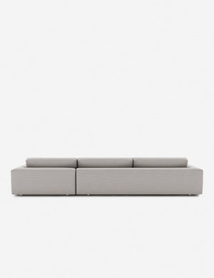 Back of the Mackenzie ash gray linen right-facing sectional sofa
