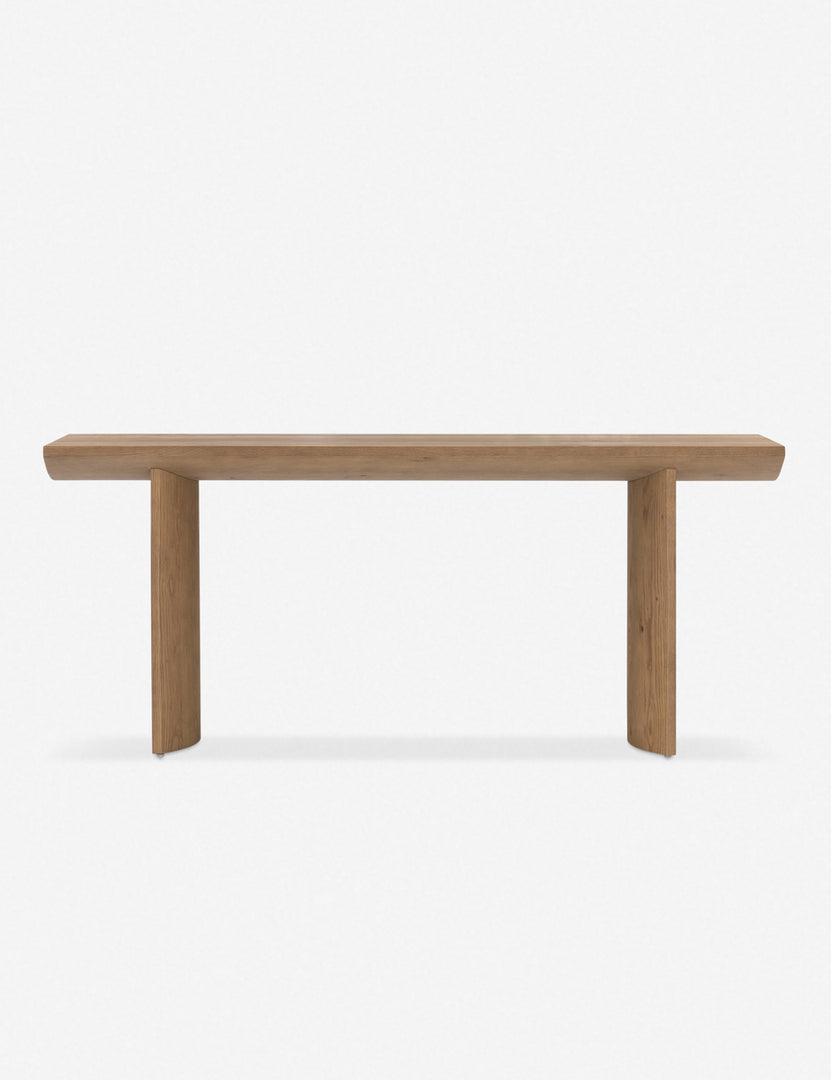 #color::natural | Remwald sculptural oak wood console table.