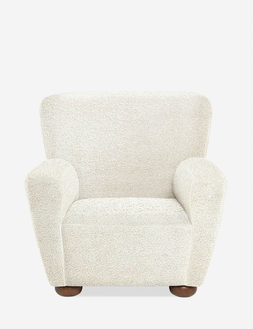 #color::boucle-cream | Avery Boucle Cream accent chair with a winged back and plush seat