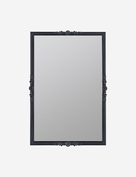 #color::black | Cantara black rectangular floral detailed framed decorative wall mirror