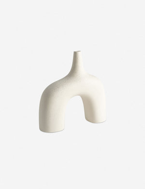 Leonor sculptural arched matte white ceramic Vase in its larger size