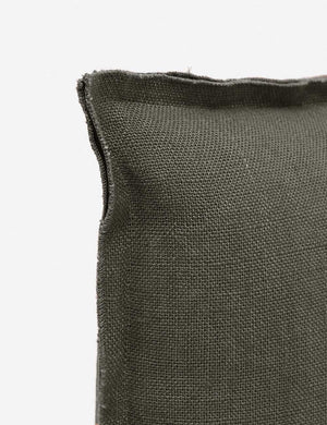 Corner of the arlo Conifer gray lumbar pillow